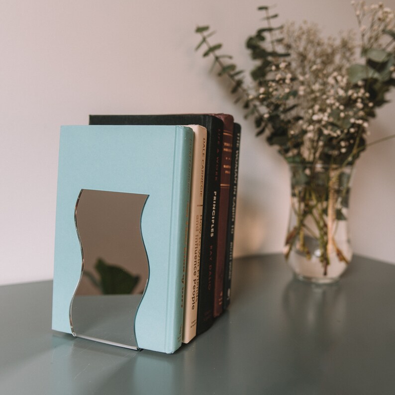 Acrylic Bookends Mid Century Modern Bookends Transparent Etsy