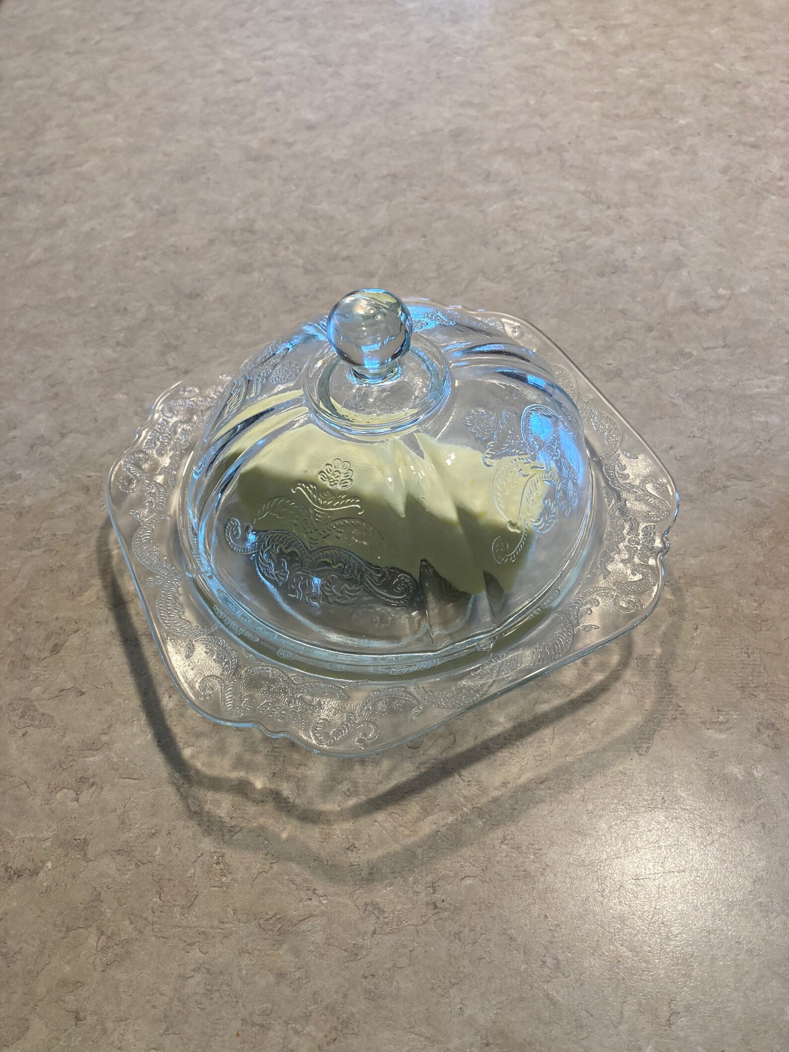 Depression Glass Butter Dish With Lid Etsy