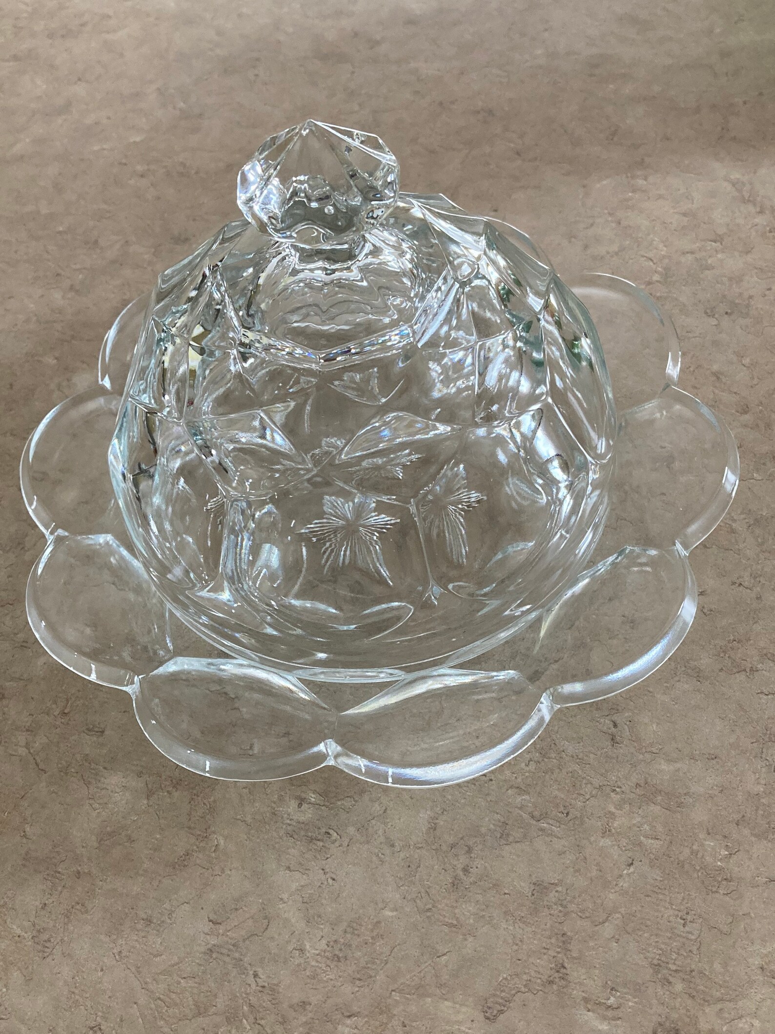 Butter Dish With Cover Thick Glass Etsy
