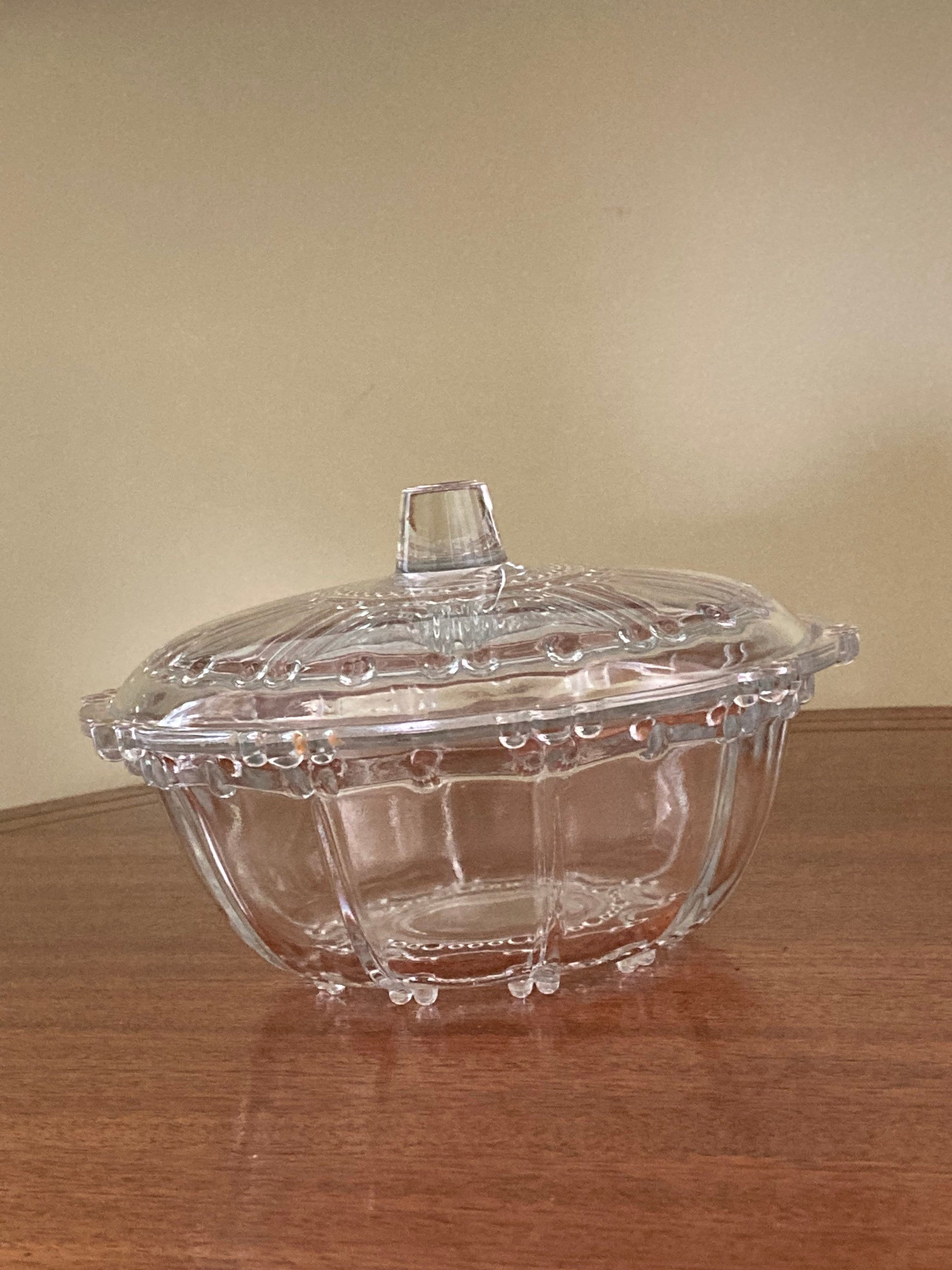 Decorative Glass Bowl With Lid Etsy UK
