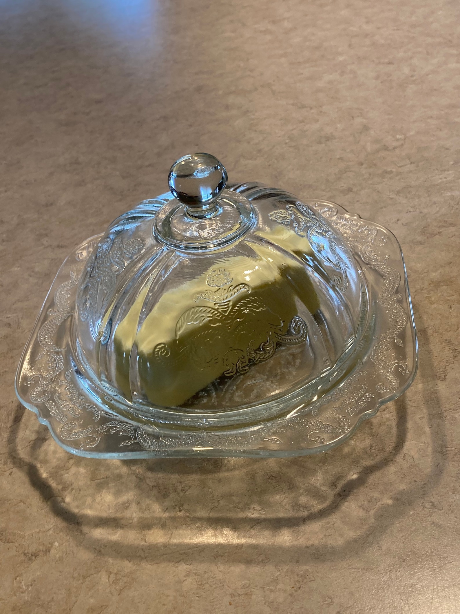 Depression Glass Butter Dish With Lid Etsy