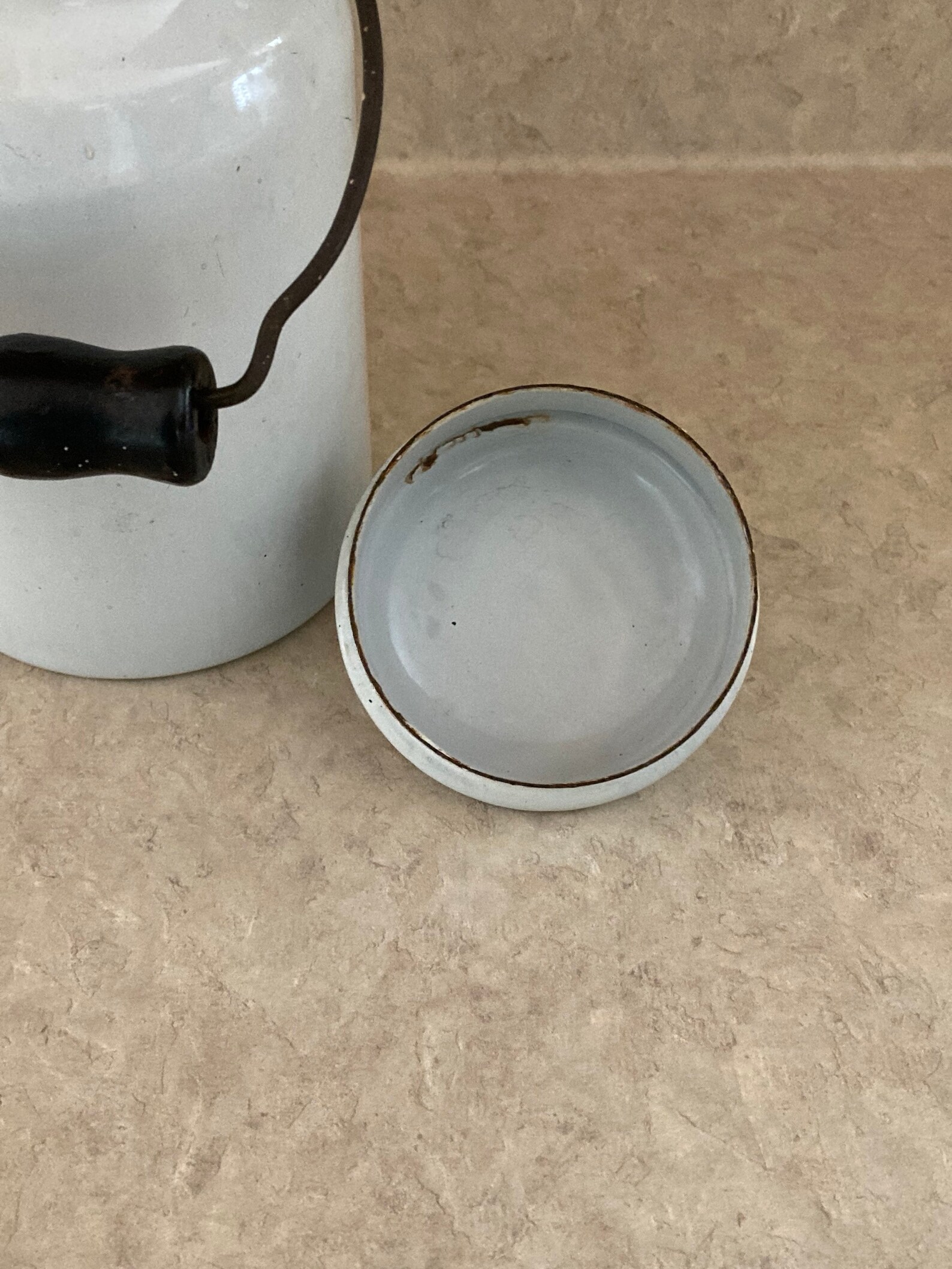 Old Porcelain Liquid Container With Lid and Handle Etsy