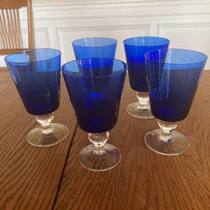 Cobalt Blue Wine Glasses (5 of them)