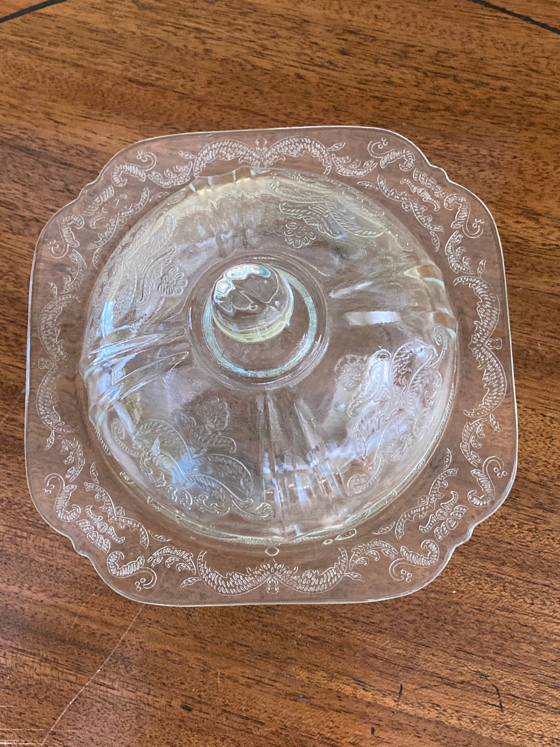Depression Glass Butter Dish With Lid Etsy