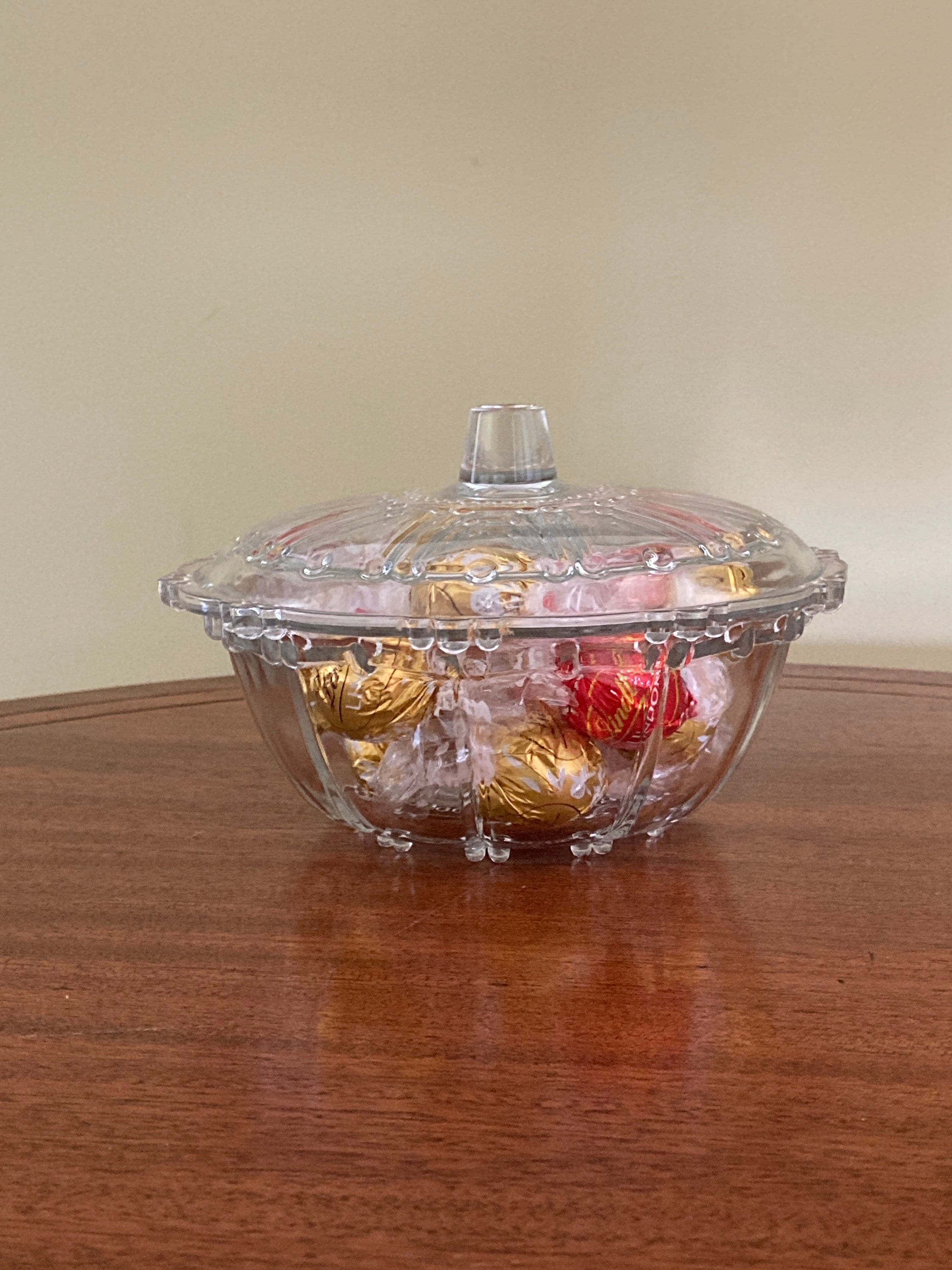 Decorative Glass Bowl With Lid Etsy UK
