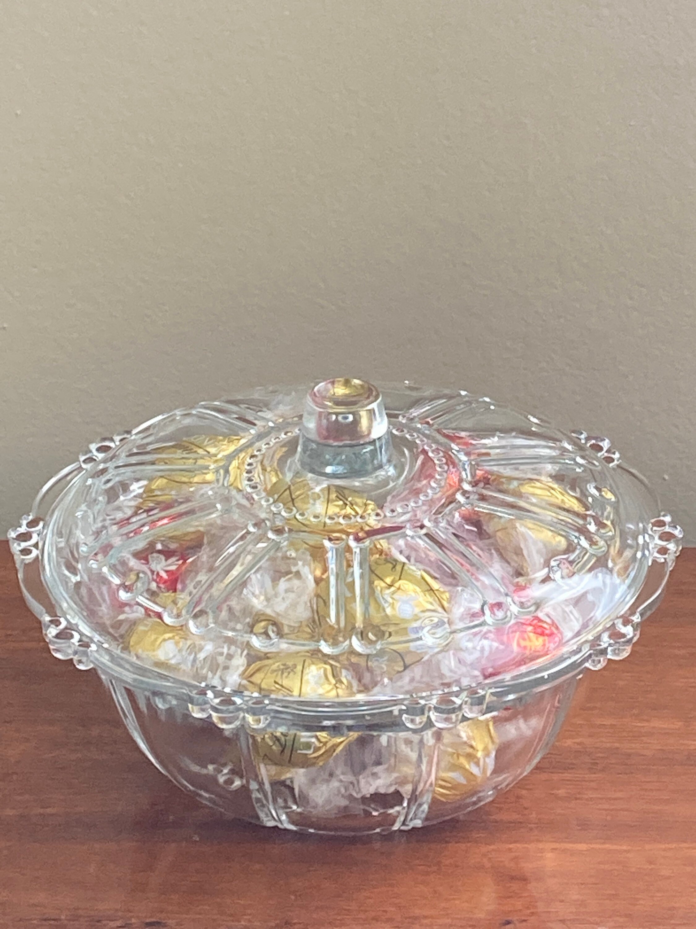 Decorative Glass Bowl With Lid Etsy UK
