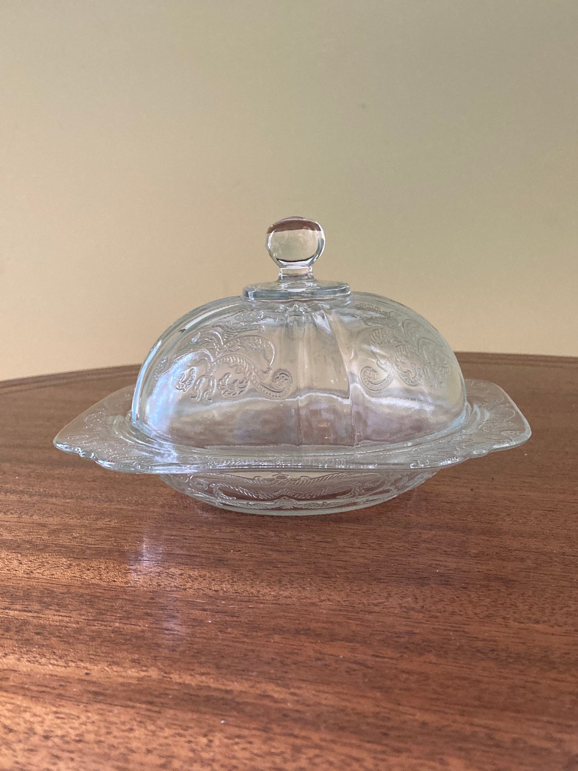 Depression Glass Butter Dish With Lid Etsy