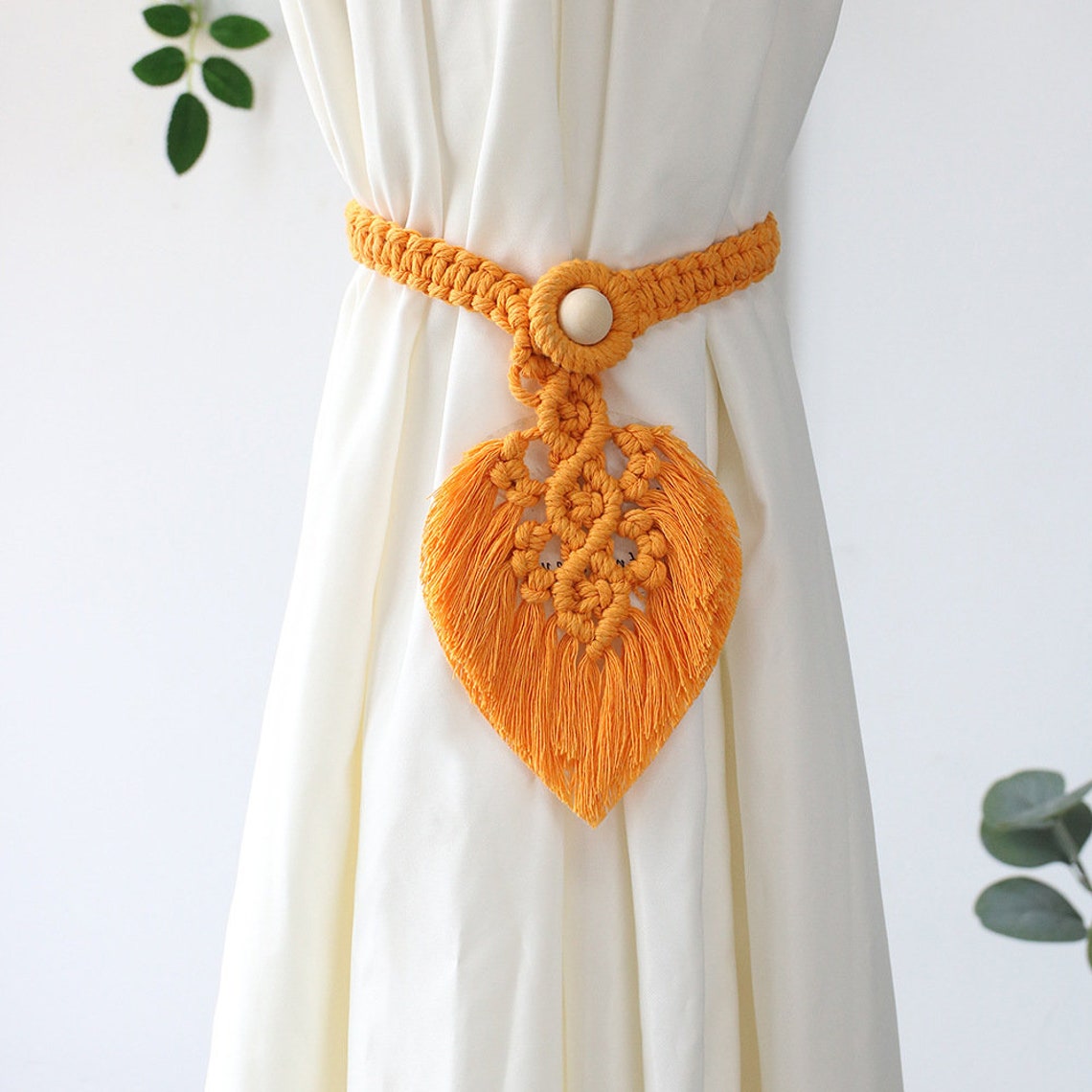 Macrame Curtain Tie Back Boho Curtain Decor Handmade Etsy