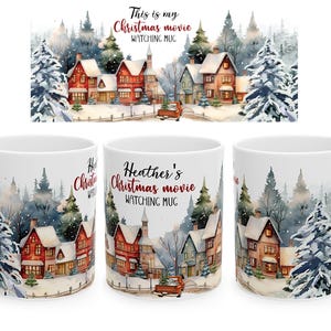 Personalized Christmas Movie Mug, Custom Holiday Gift, Retro Xmas Coffee Cup & Festive Drinkware for Movie Lovers