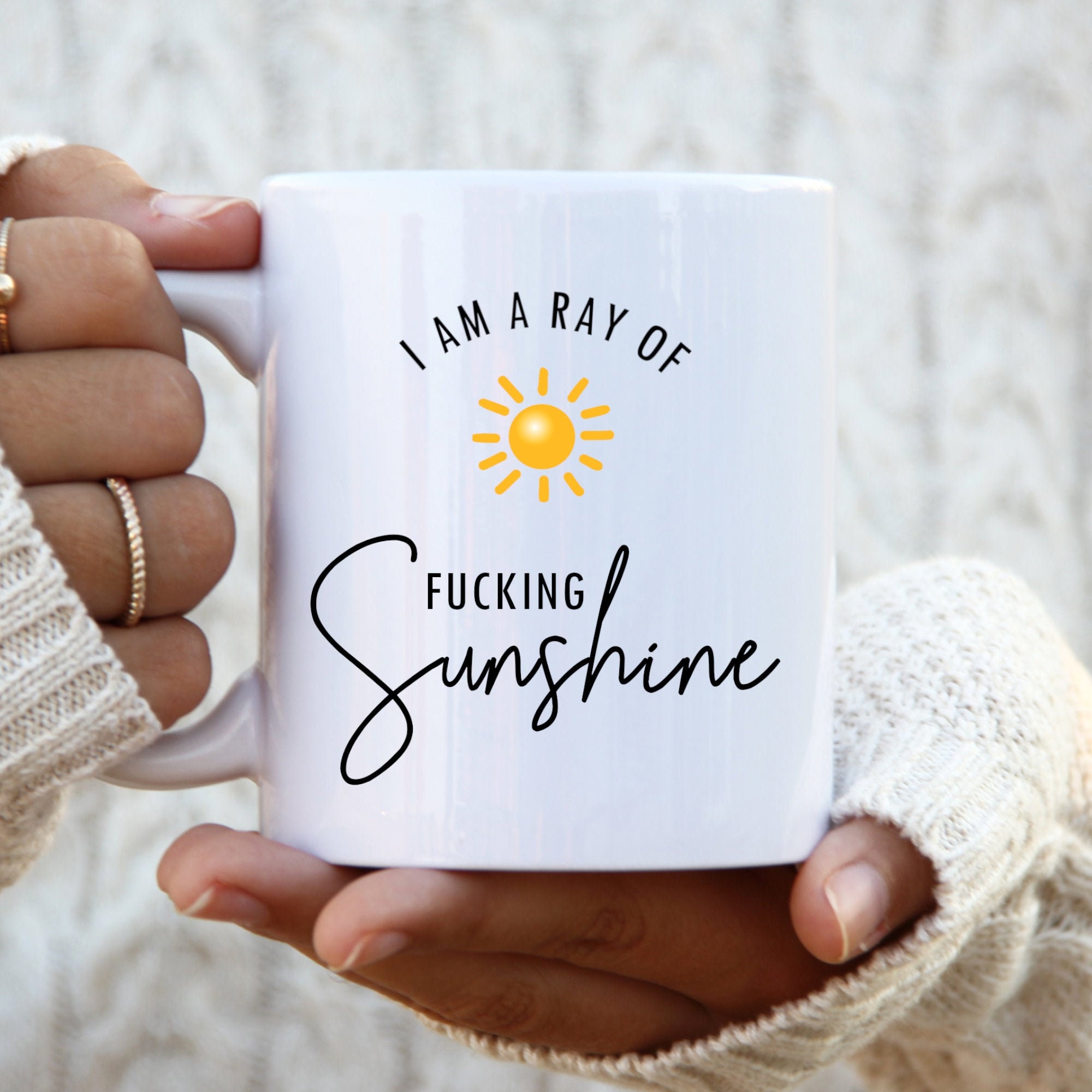 I’m A Ray Of Fucking Sunshine Glass Cup With Wood Lid and Straw, Adult  Humor Cup, Sarcastic Gift, Funny Gift idea, Funny Saying on A Cup