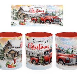 Christmas Movie Watching Mug: Personalized Farmhouse Decor