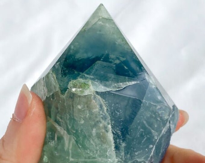 Rainbow Fluorite Point with Natural Sides
