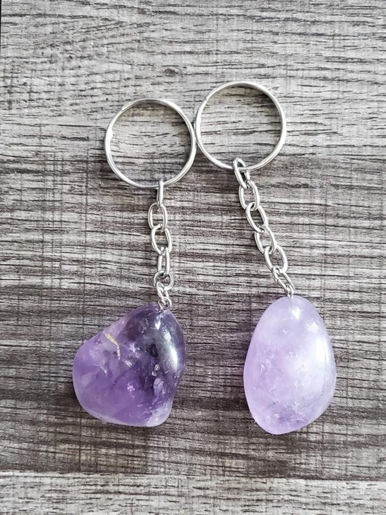 Colorful Tumbled Stone Keychains