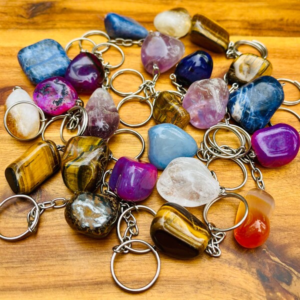 Gemstone Keychain Etsy