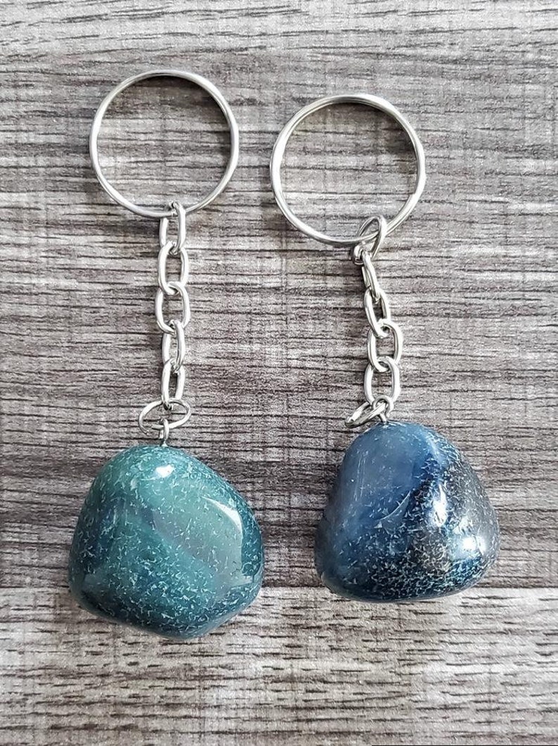 Colorful Tumbled Stone Keychains