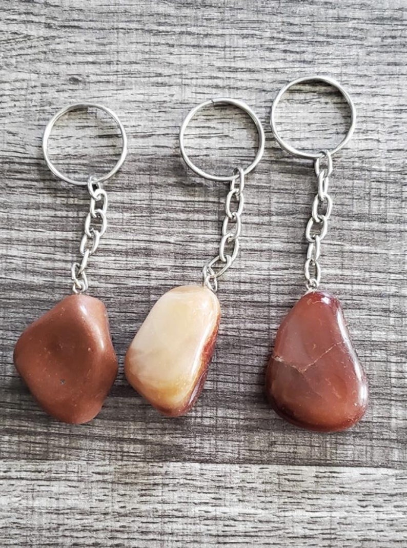 Colorful Tumbled Stone Keychains