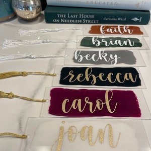 Acrylic Bookmark | Keep Your Place With This Elegant Custom Bookmark | Gift for Any Occasion | Hand Painted | Vinyl Name For Any Book Lover