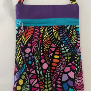 Crossbody Bag | Cute Hand Sewn Bag | On the Go Purse | Lovely Patterns | Durable for Travel or Everyday Use | Zipper AND Pocket
