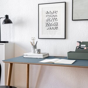 Bespoke Hand Crafted Smokey Blue Linoleum Desk | Made To Measure | Ugo Design