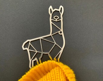 Alpaca lama wall hook | wardrobe hooks alpaca | color: silver