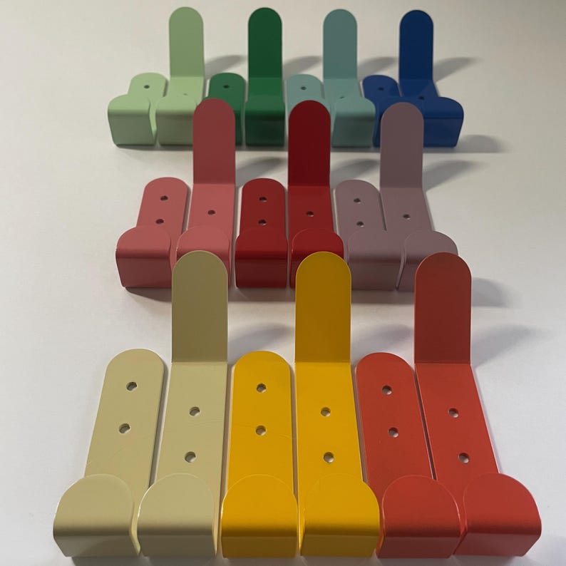 Set of 2 Colorful Metal Wall Hooks | Decorative Coat Hook | Mudroom ...