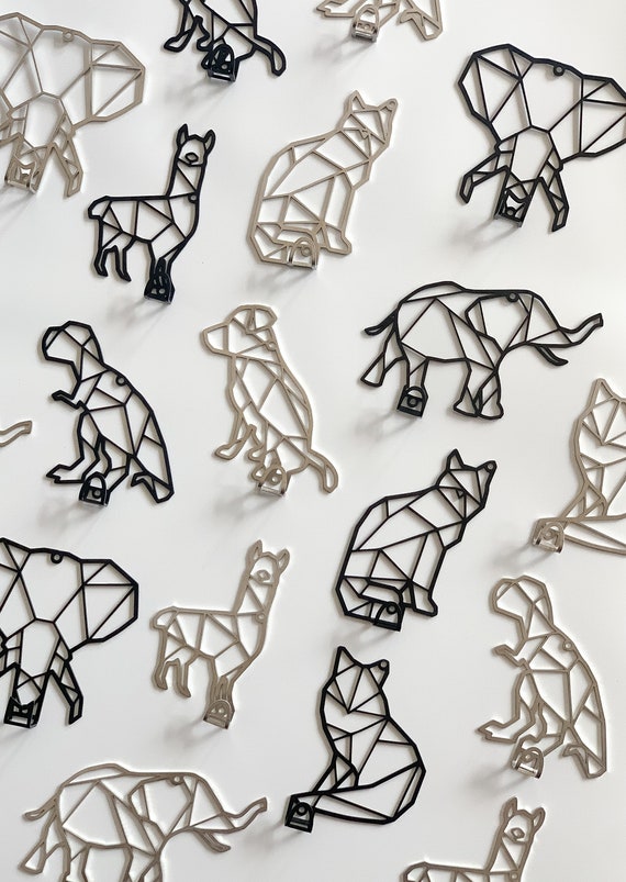 Fox Wall Hook Made of Stainless Steel Clothes Hook Animals Decorative Fox  Geometric Wall Design 
