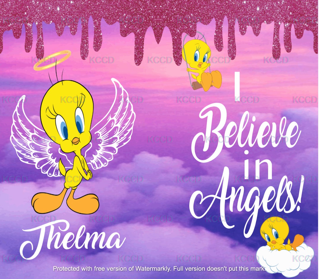Tweety Bird, Believe in Angels, Looney Tunes, Digital Download, PNG