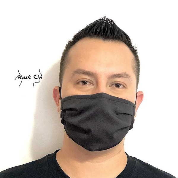 Dark Gray Mask with Nose Wire, Adjustable Ear Loops, Charcoal, Triple Layered Face Mask for Protection, With Pocket for Filter, Made in USA