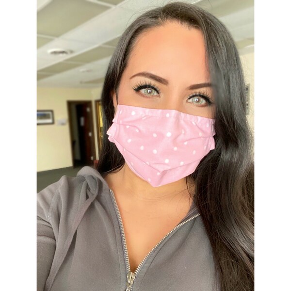 Black and White Polka Dot Face Mask Etsy