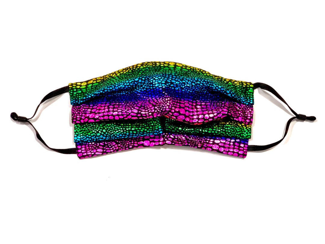Rainbow Pride Mask Summer Colorful Scales ADULT Size Etsy