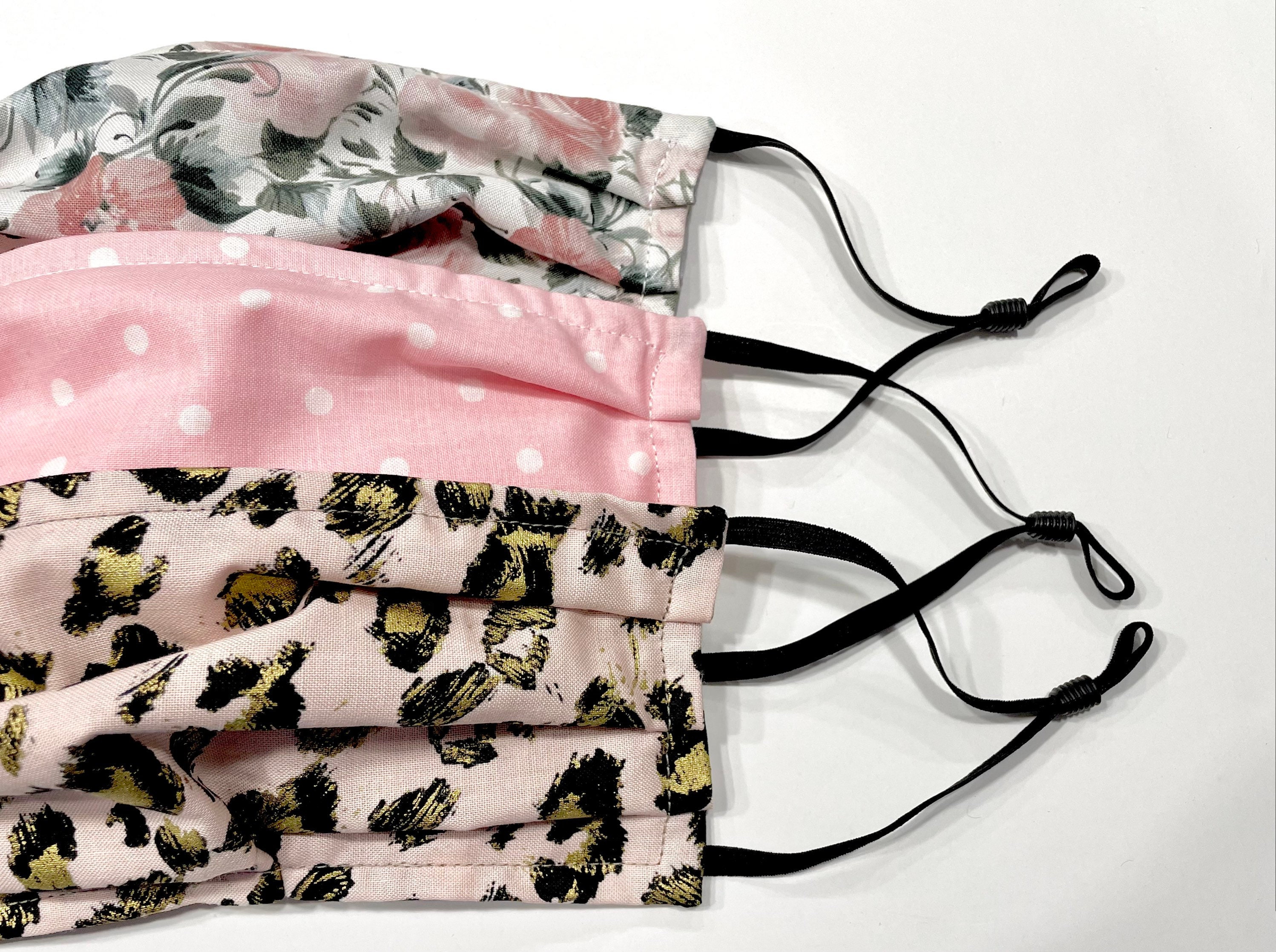 3 Pack Spring Face Masks Leopard Blush Pink Floral Triple Etsy