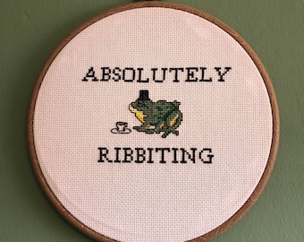 Absolutely Ribbiting Cross Stitch Pattern