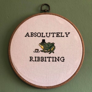 Absolutely Ribbiting Cross Stitch Pattern