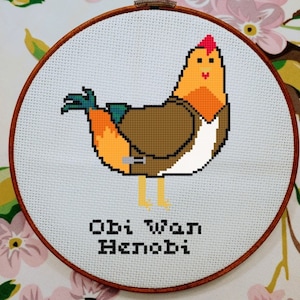 Chicken Obi Wan Henobi Cross Stitch Pattern