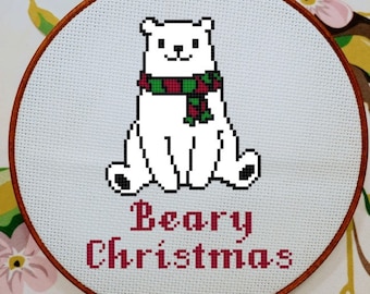Beary Christmas Cross Stitch Pattern