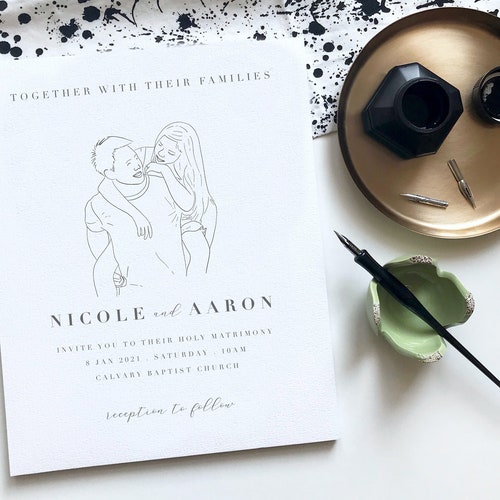 Taupe Elegant Acrylic Wedding Invitations, Minimalist Nude Plexi
