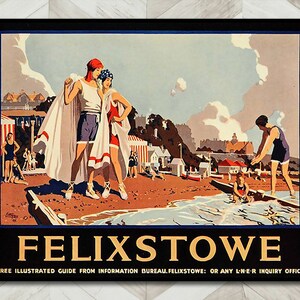 British Train Travel Poster of Felixstowe, England.