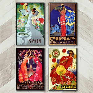 Travel Posters from Spain with Flamenco Dancers