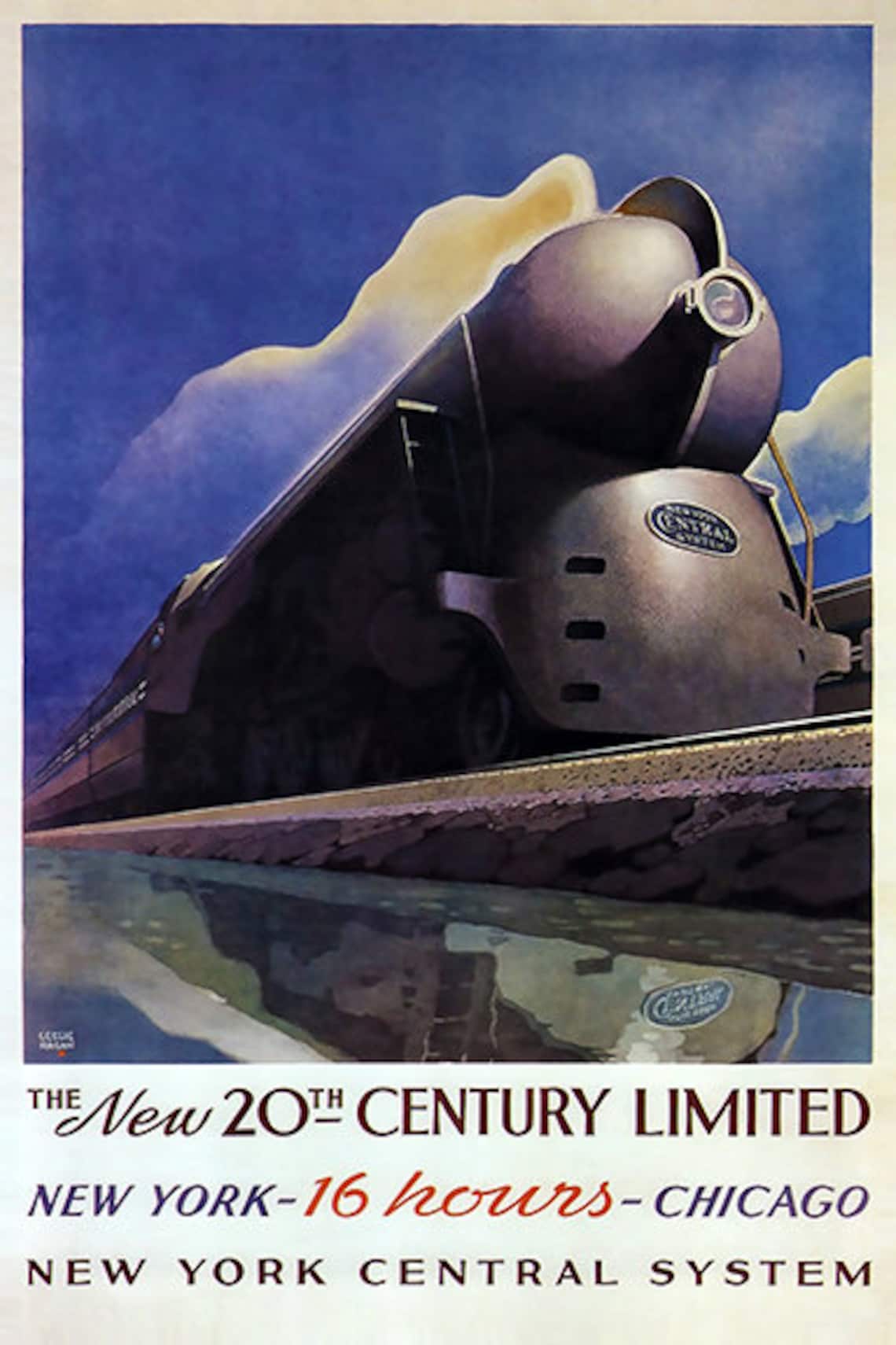 Art Deco Early Twentieth Century Train Posters for the New York Central ...