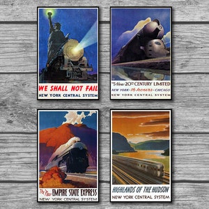 Art Deco Early Twentieth Century Train Posters for the New York Central Train System