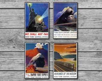 Art Deco Early Twentieth Century Train Posters for the New York Central Train System