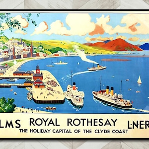British Train Travel Poster of Royal Rothesay, U. K.