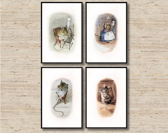 Beatrix Potter Mouse Nursery Room Prints