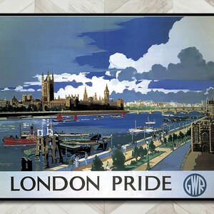 British Train Travel Poster of London, England.