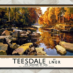 British Train Travel Poster of scenic Teesdale, U. K.