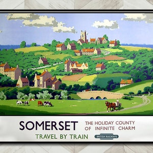 British Train Travel Poster of Somerset, U. K.