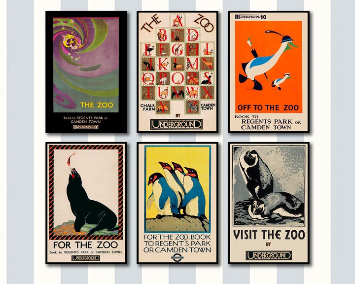 London Zoo Posters for Kid's Room