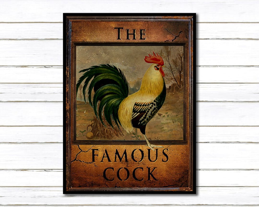 〇Nb左1044 OLD COCK PUB アンティーク 看板 アート オブジェ Old English Pub Signs Poster the Famous Cock - Etsy