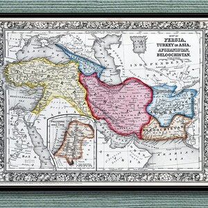 Map of Persia and Turkey from 1863 is a perfect Christmas Gift