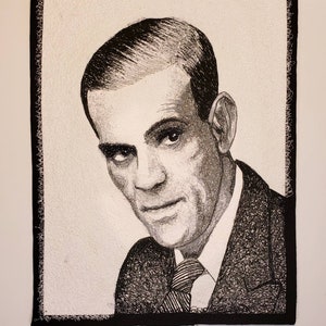 Boris Karloff Thread Painting